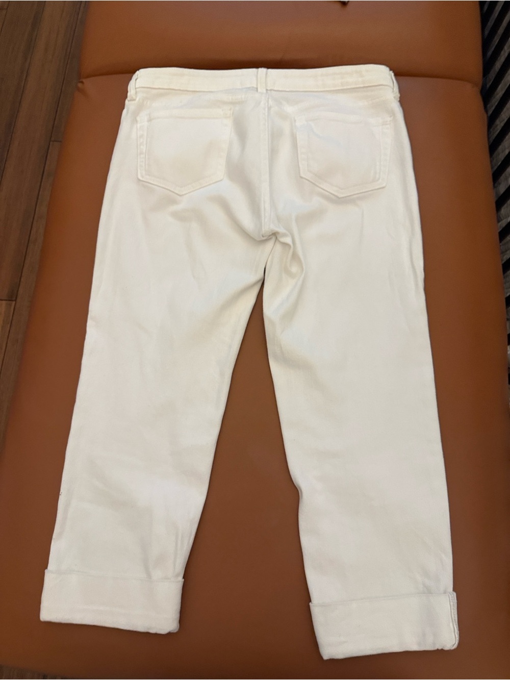 GAP Women's Cream Cropped Ankle Jeans with Cuffed Hems